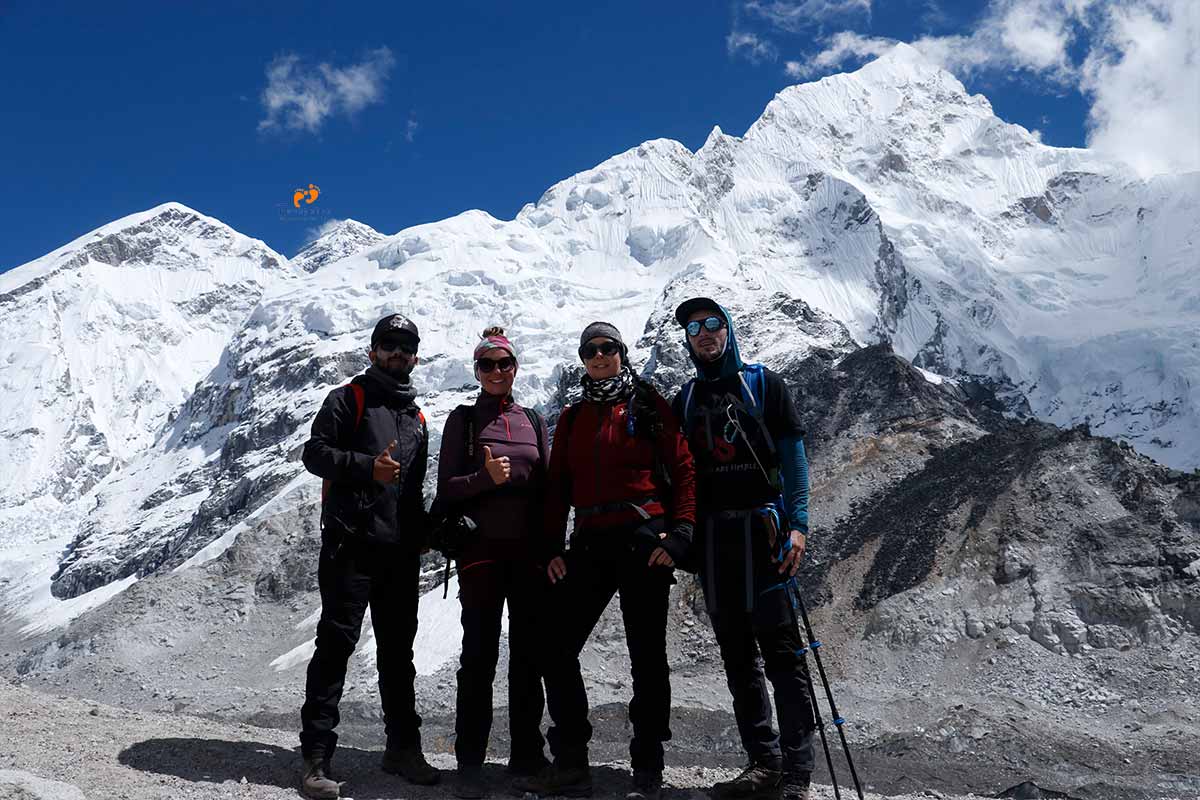 Trekkers with guide in nepal